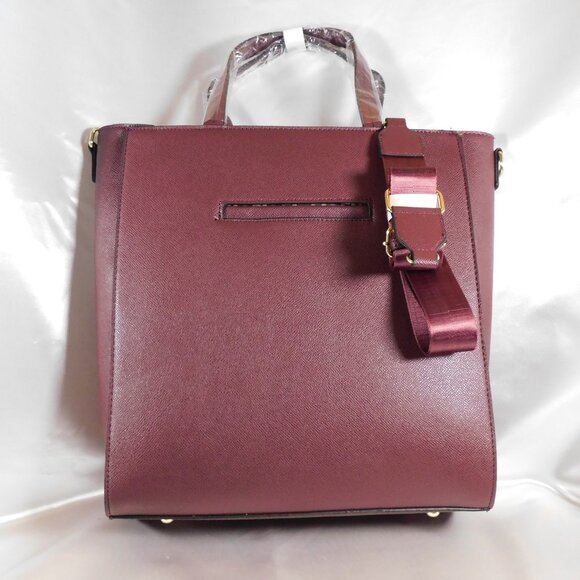 London Fog Studded Tote in Plum New with Tags # 24696 - Picture 1 of 7